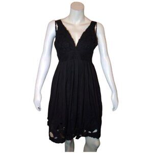 Women Black Embroidered Dress